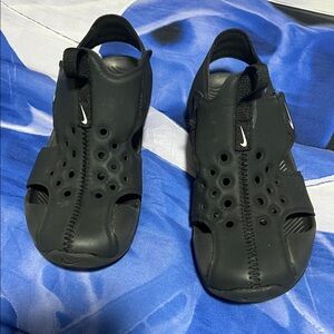 Nike Kids Black Slip-On Sandals